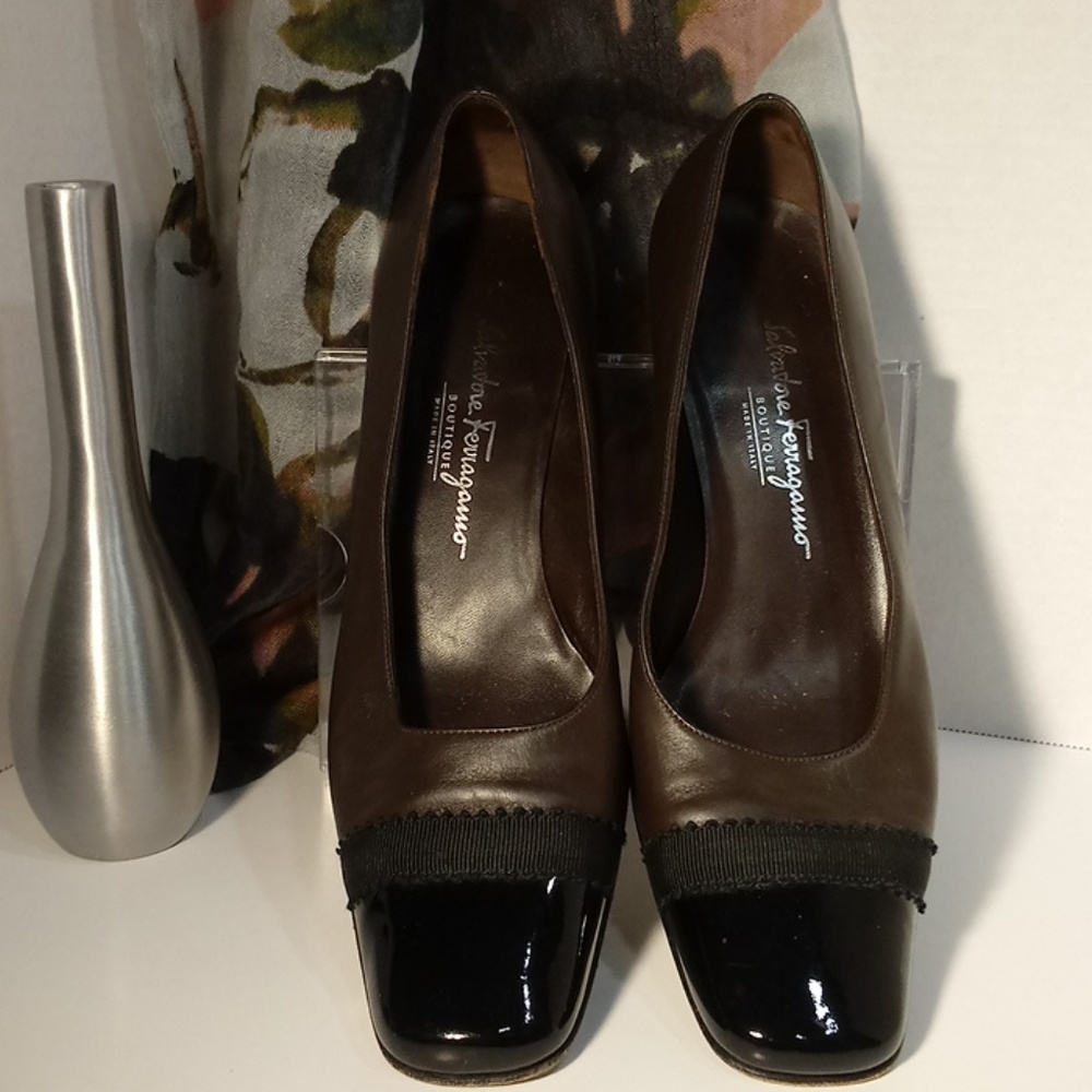Salvatore Ferragamo Brown/Black Heels